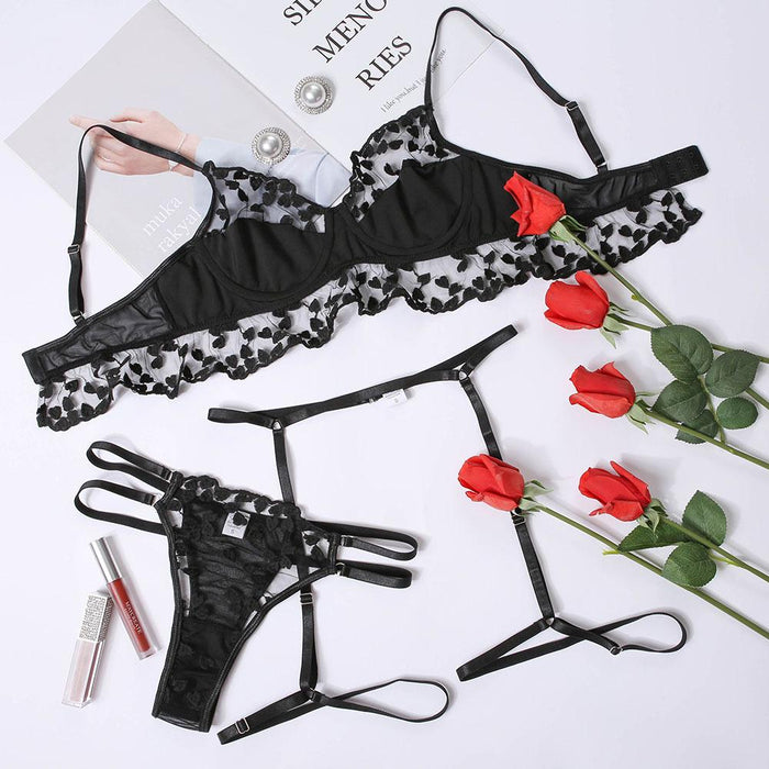 Lace Embroidered Lingerie Women Sexy Underwear Set