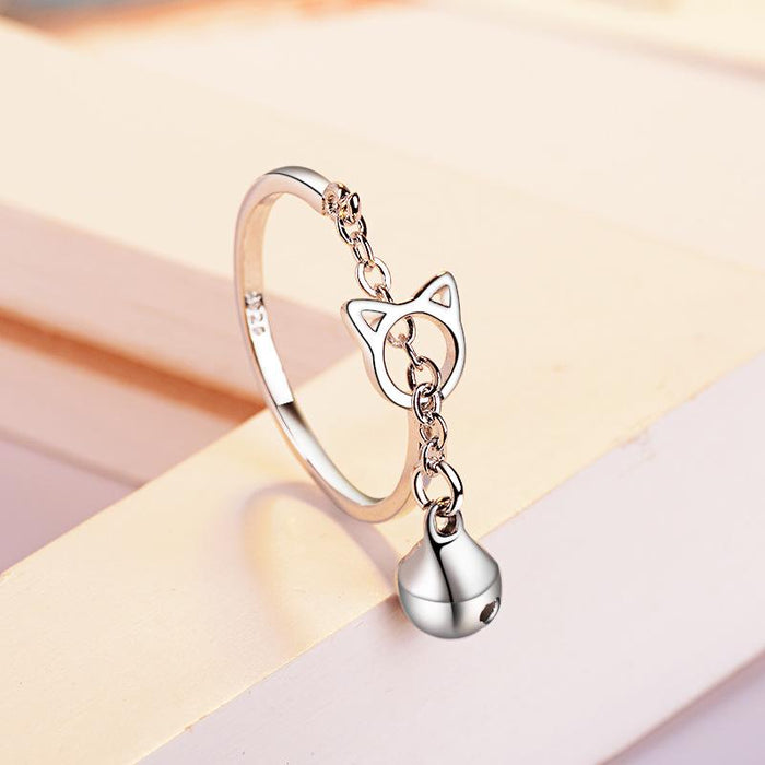New Fashion Hollow Cat Bell Open Ring