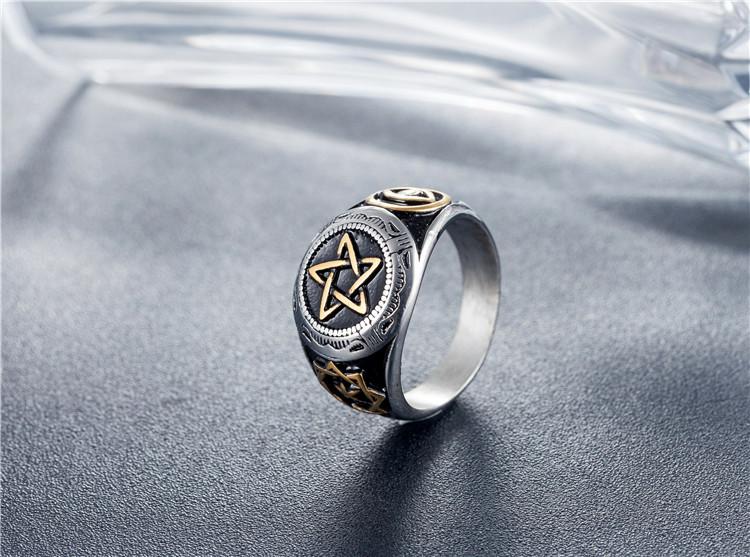 Five-pointed Star Men's Titanium Steel Ring