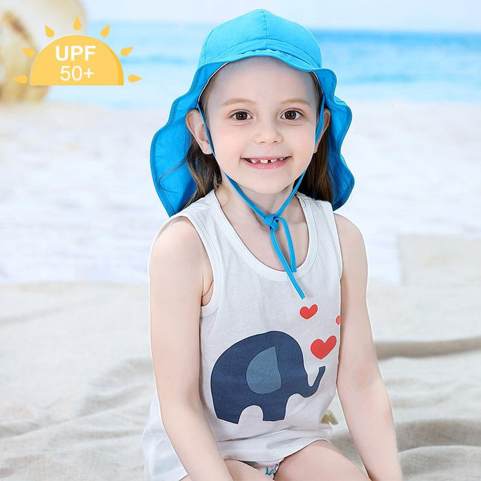 Pure Cotton Summer UV Proof Children's Sunscreen Shawl Hat