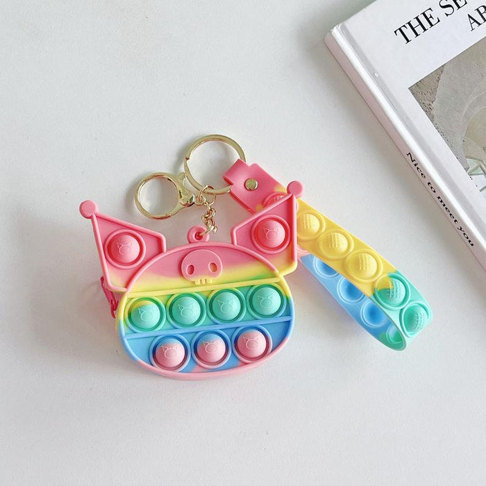 Cartoon creative silicone mini bag rabbit pendant keychain