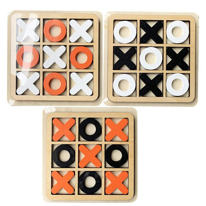 Three Series of Tic-tac-toe Chess Puzzle Nine Palace Wooden Toys (random Style)