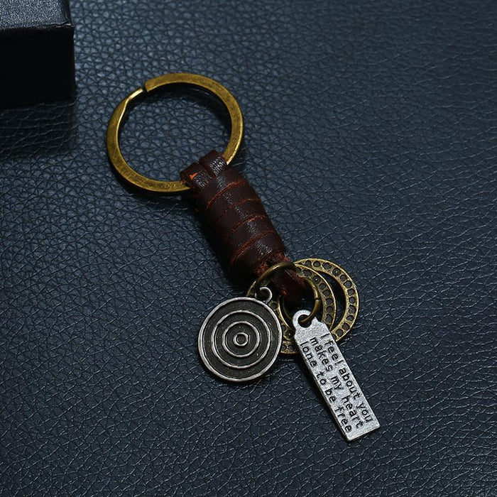 Hand woven key chain accessories retro versatile leather key chain pendant accessories