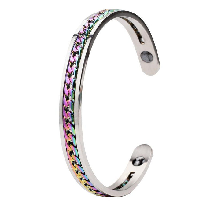 New Titanium Steel Bracelet Colorful C Type Open Bracelet Bangle