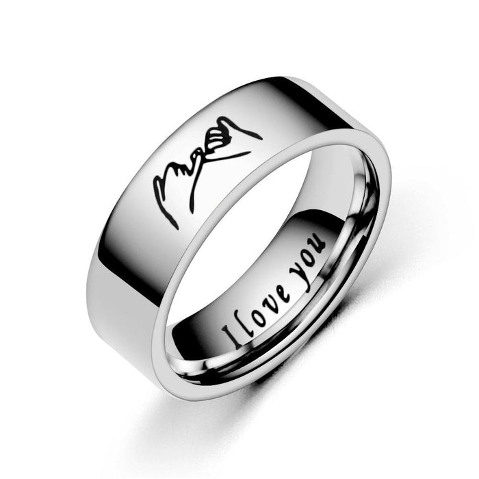 Titanium Steel Couple Ring