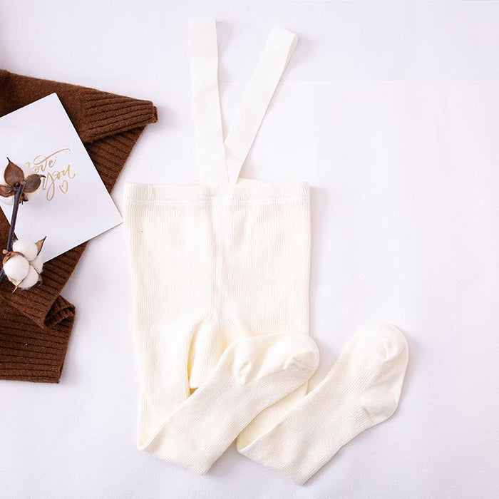 Breathable Kids Suspender High Waist Overall Leggings