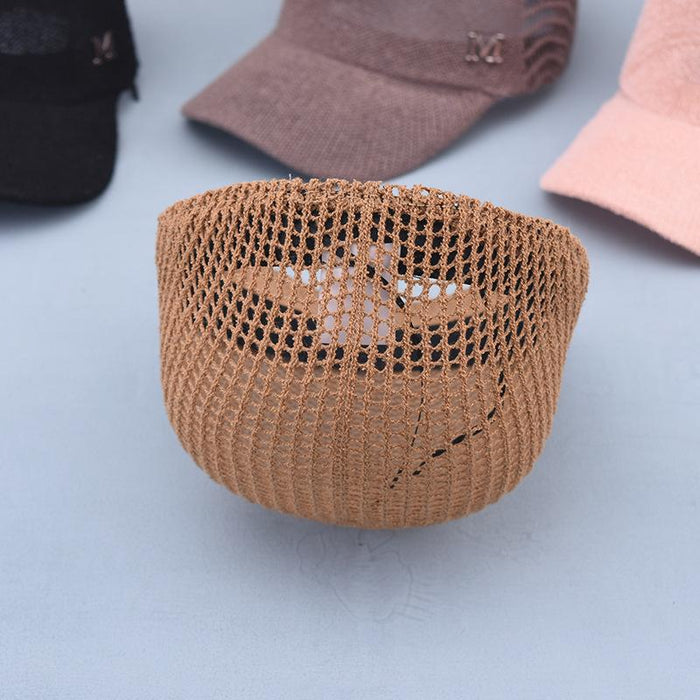 Summer Outdoor Letter M Hollow Baseball Cap