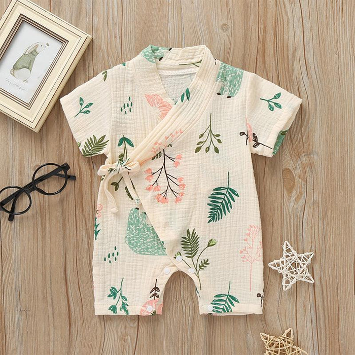 Boys' and Girls' Short Sleeved Soft Printed Romper