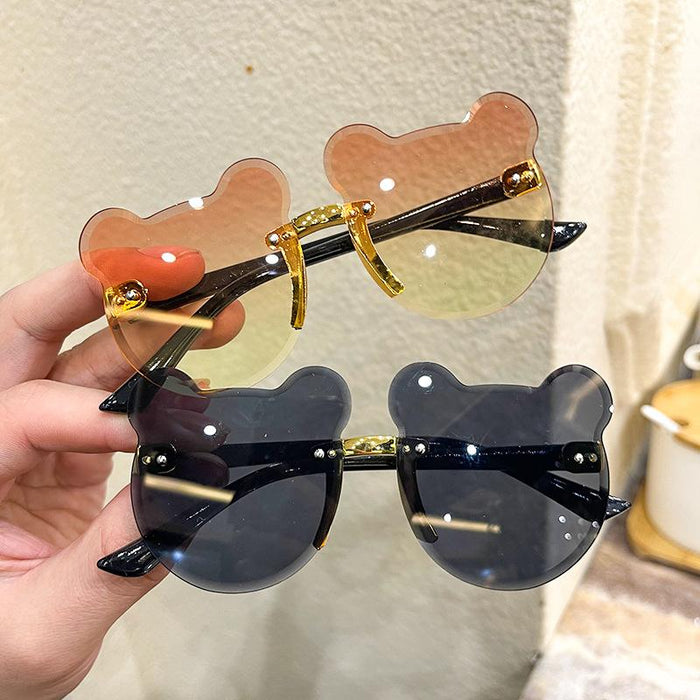 Frameless bear children's sunglasses and sunglasses