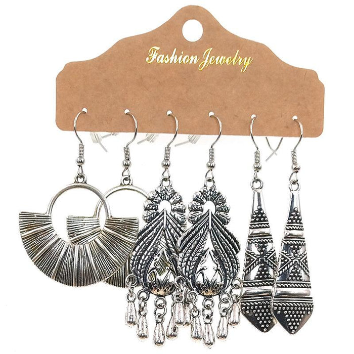 3 pairs/set Earrings Bohemian Style Jewelry X0X36193