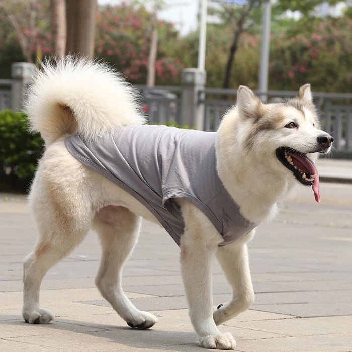 Pet Clothes Dog Cat Solid Color Cotton Vest Dog Jacket