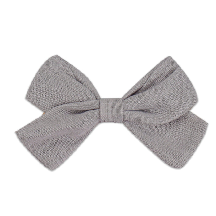Slub cotton and linen bow hairpin