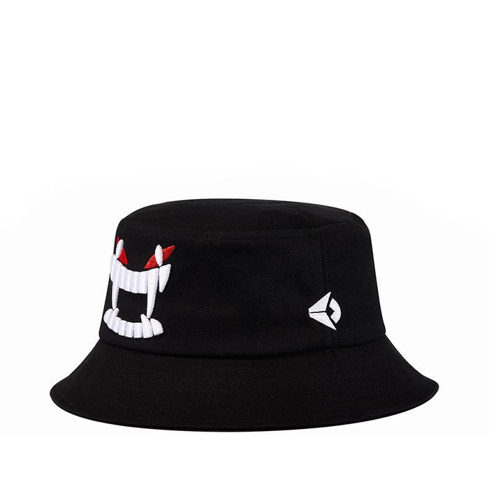 New Embroidered Big Teeth Bucket Hat Sun Hat