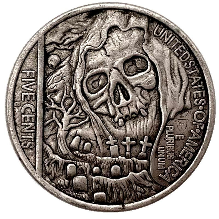 Skull Collectible Wanderer American God Eye Animal Souvenir Coins