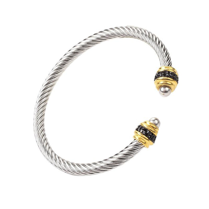 New Simple Twisted Pair Fashion Personality Titanium Steel Bracelet Bangle