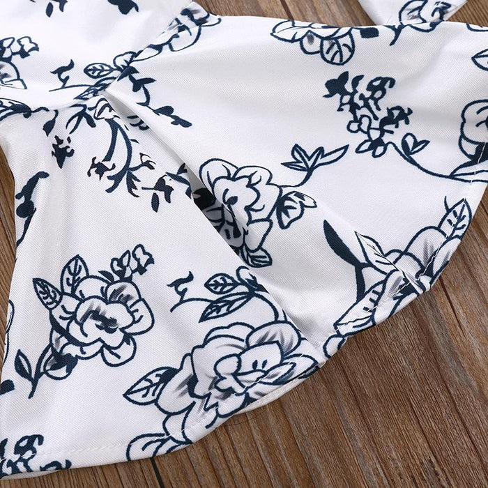 Suspender vest top printed horn pants