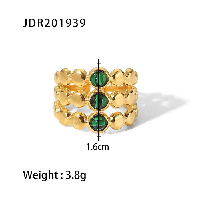 Retro Niche Irregular Gems Do Not Fade Stainless Steel Open Ring