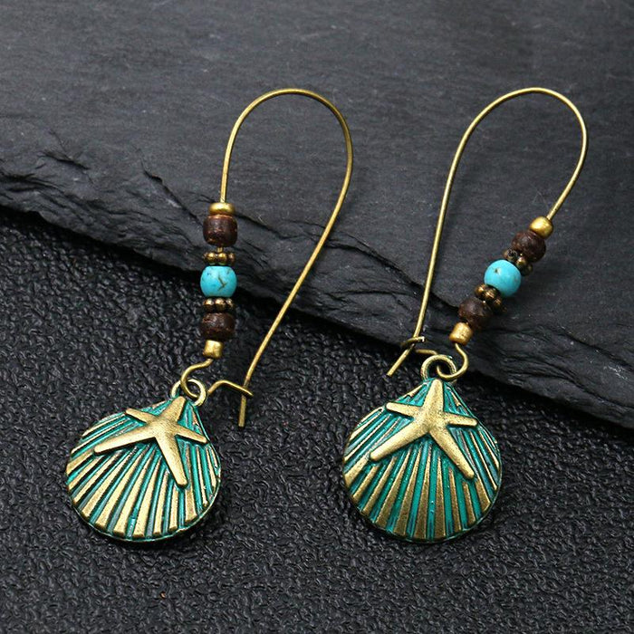 Women's Boho Vintage Bronze Metal Engraved Earrings