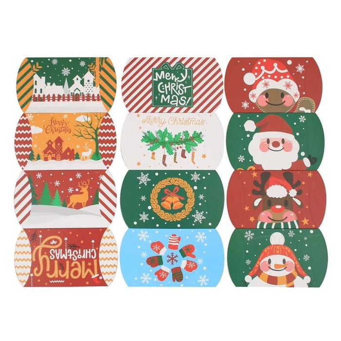 50Pcs Christmas Pillow Shape Candy Box