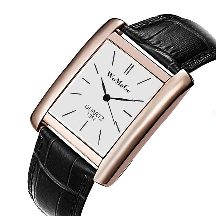 Men Watches Rectangle Quartz Leather Watches Elegant Wristwatch