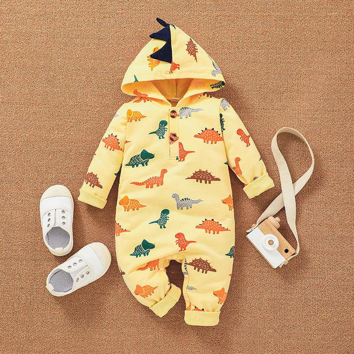 Newborn Baby Clothes Dinosaur Print Jumpsuit