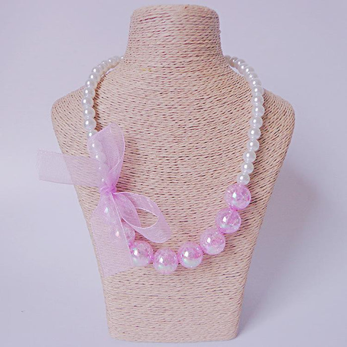 Clothing Ribbon Bow Accessories Children's Necklace Bracelet Set