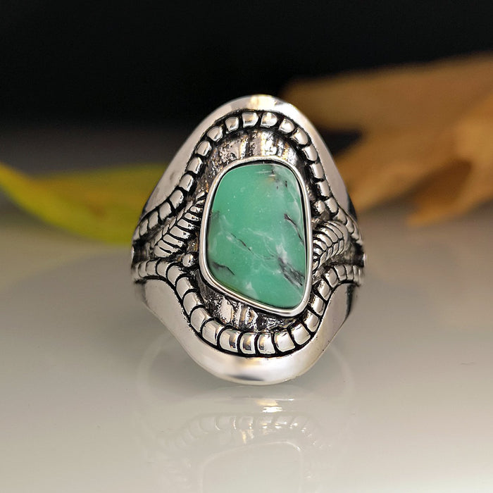 Creative Leaves Marble Turquoise Ring