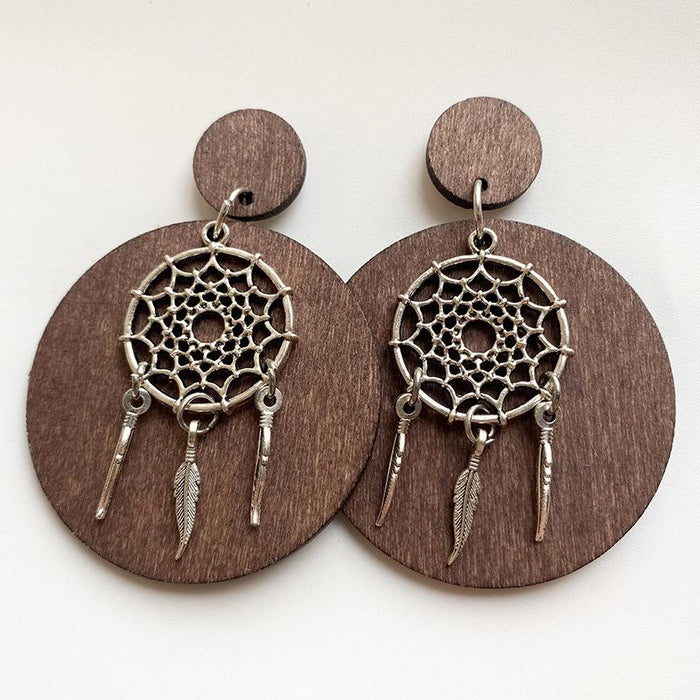 Simple Retro Personality Exaggerated Wooden Bohemian Women's Earrings