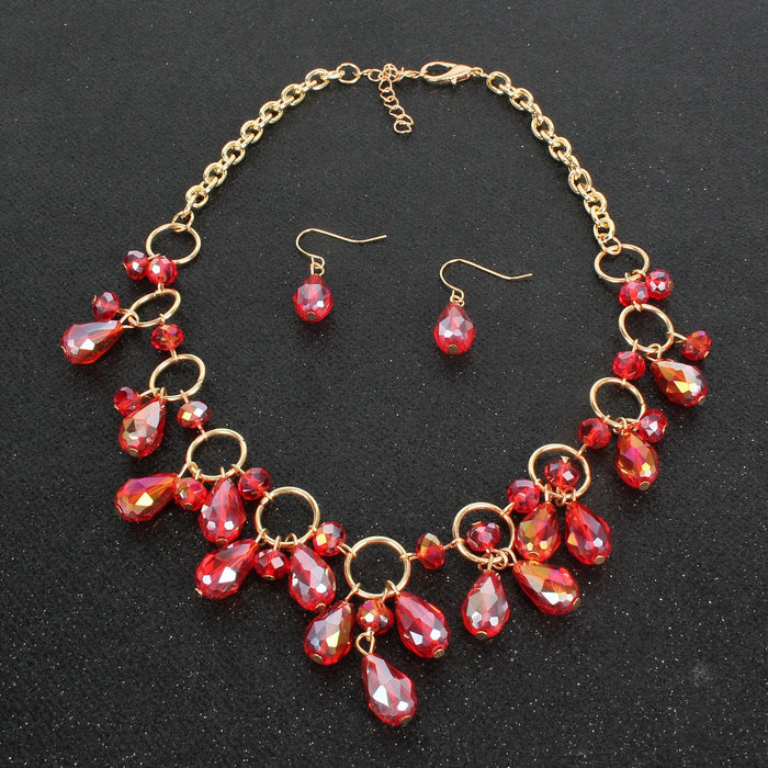 Female Jewelry Exaggerated Crystal Pendant Necklace Accessories