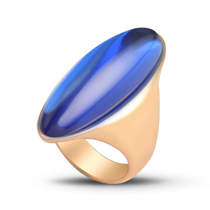 Vintage Metal Polychromatic Crystal Ring