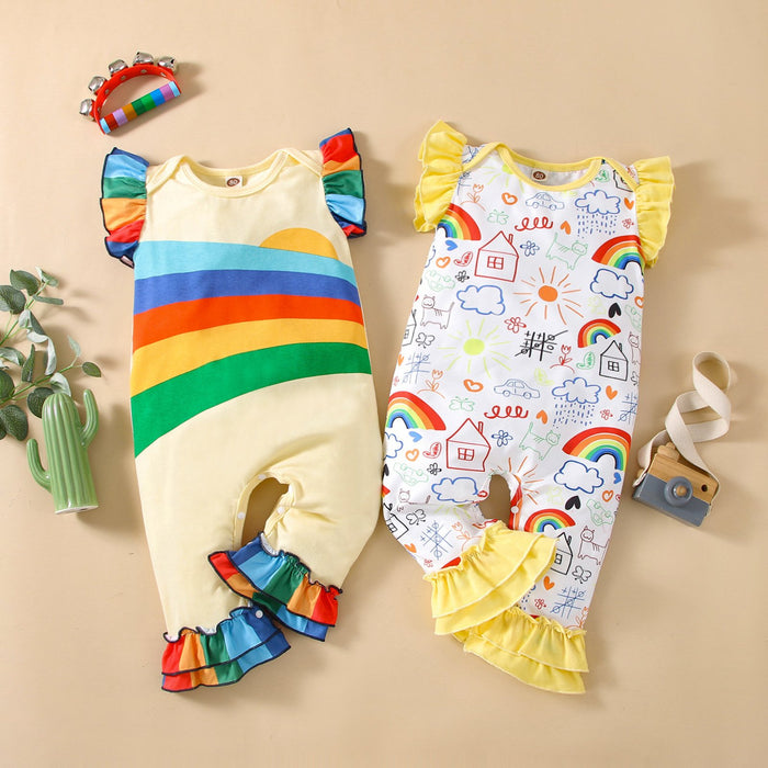 Rainbow graffiti SHORT SLEEVE BODYSUIT