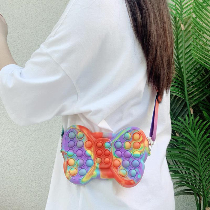 Bow Decompression Color Bag Children's Messenger Bag