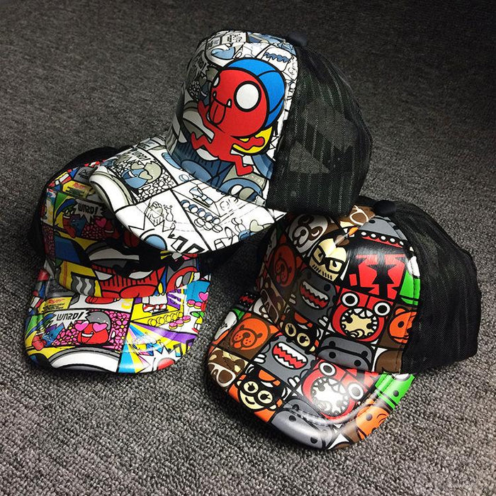 Summer Children's Cartoon Graffiti Parent-child Sunshade Cap