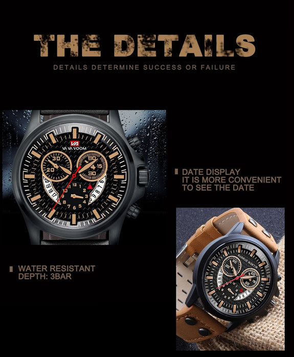 Calendar Waterproof Fashion Outdoor Sports Belt Men's Watch Relogio Masculino