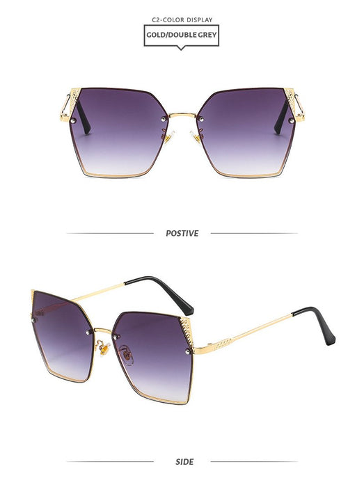 Women's Sunglasses personality polygon metal anti ultraviolet