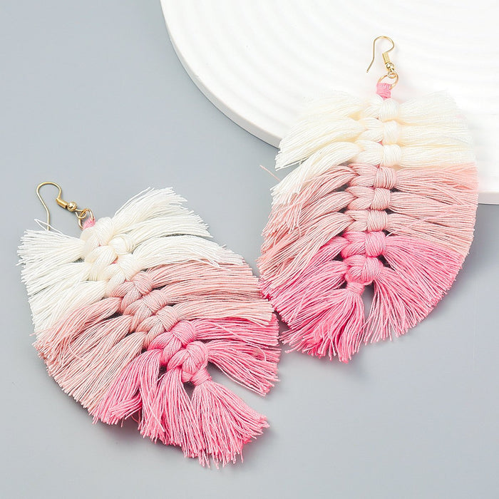 Women's Bohemian Style Hand Woven colour Matching Earrings