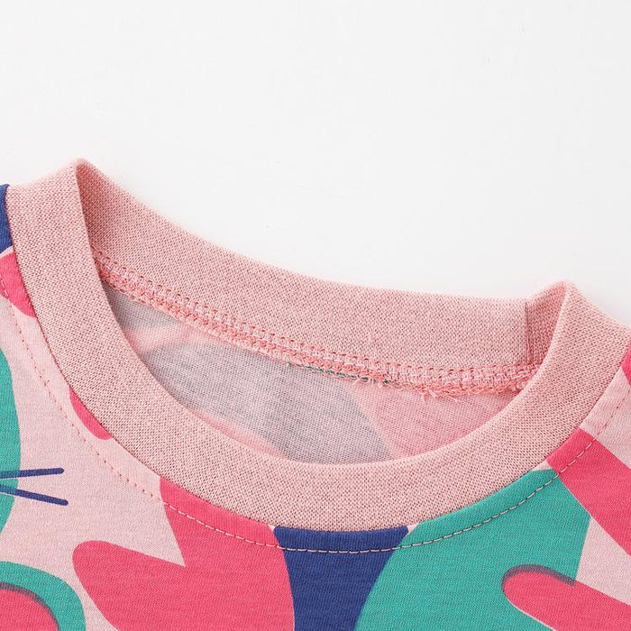 Fashion short sleeve style printed little girl