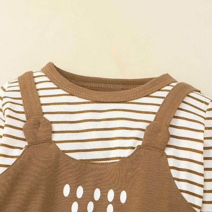Baby Boy Striped Bear Jumpsuit