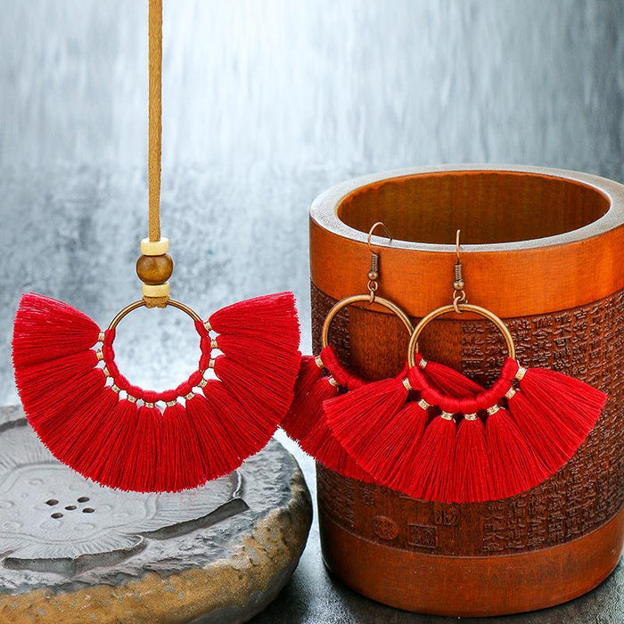 Fashion Retro Jewelry Bohemian Earring + Necklace Set