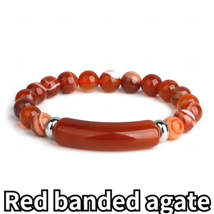 48 Pieces 100% Natural Agate Stone Obsidian Crystal Bracelet