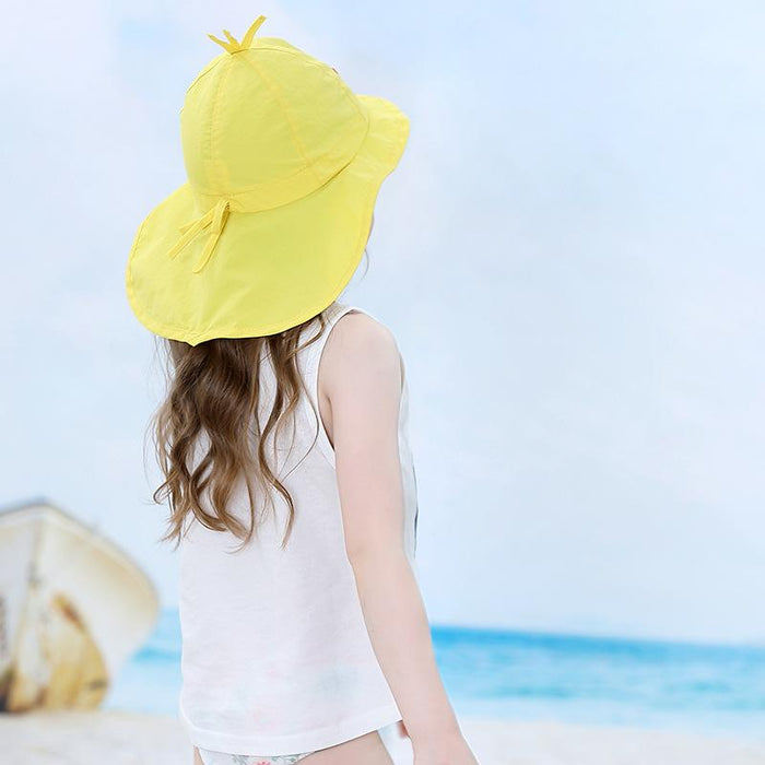 Cartoon Little Yellow Duck Outdoor Sunscreen Thin Children's Shawl Hat