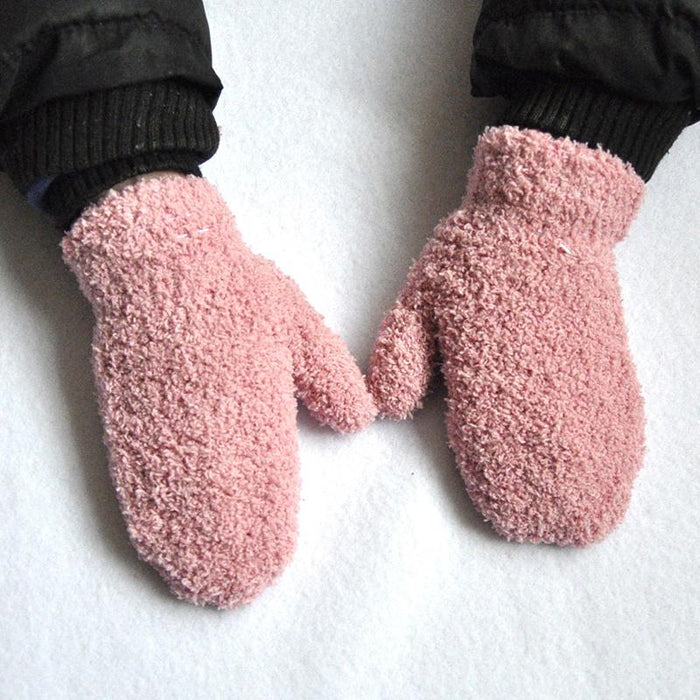 Warm Plush Thick Warm Baby Gloves