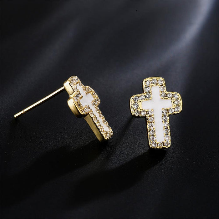 Fashion Pop Cross Zircon Women's Earrings