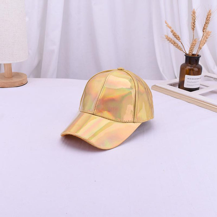 Summer Outdoor Sun Protection Laser Patent Leather Cap Baseball Cap