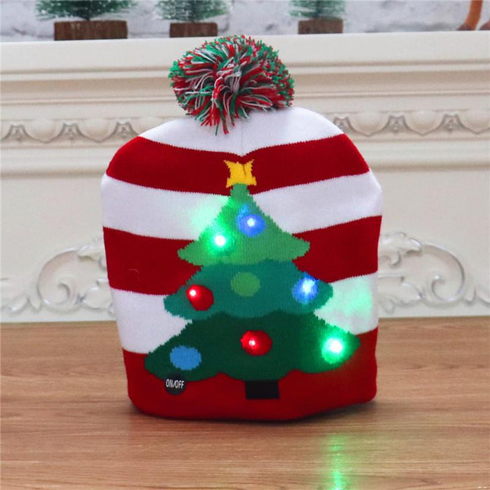 Christmas Decorations Adult Children's Luminous Knitted Hat