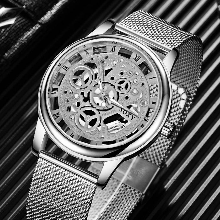 Men's Hollow Steel Watches Quartz Wristwatch