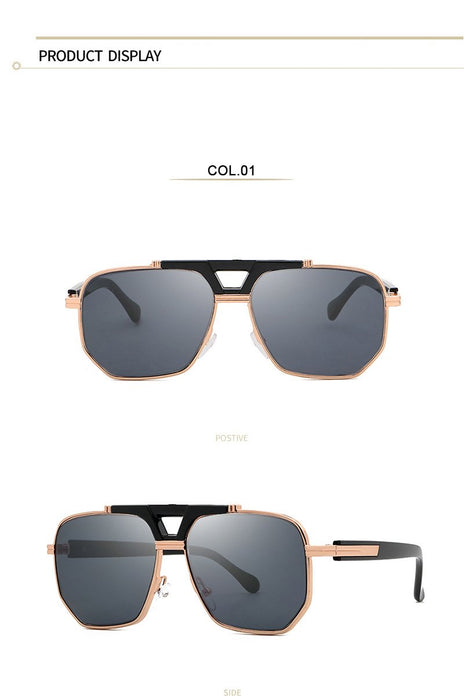 Men's and women's metal double beam Sunglasses