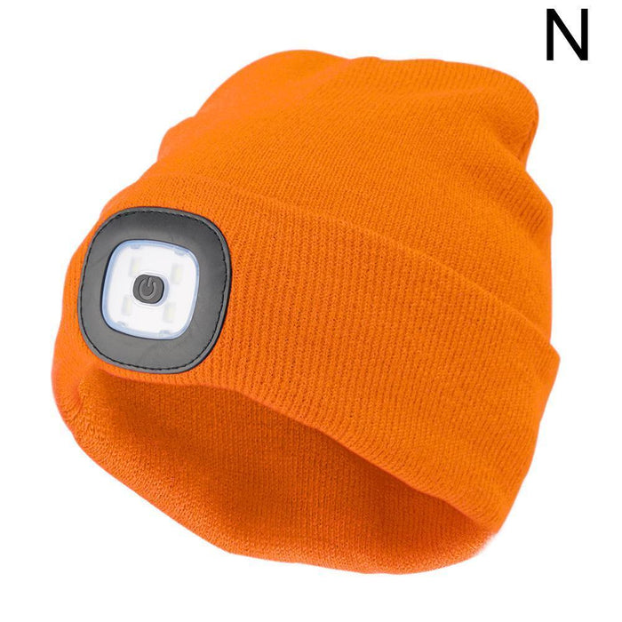 Rechargeable Usb Led Light Keep Warm Beanie