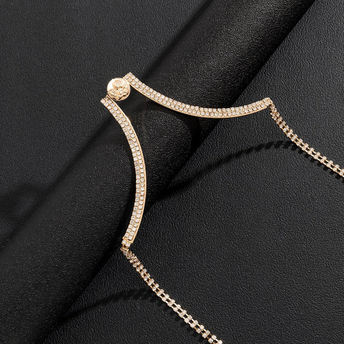 Geometric U-shaped Full Drill Sexy Chest Chain