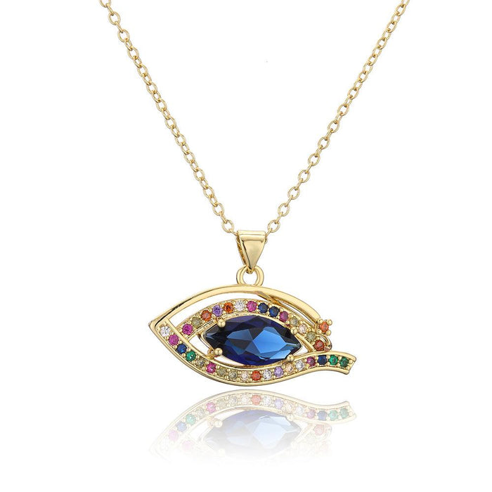 New zircon popular geometric Eye Pendant gold necklace